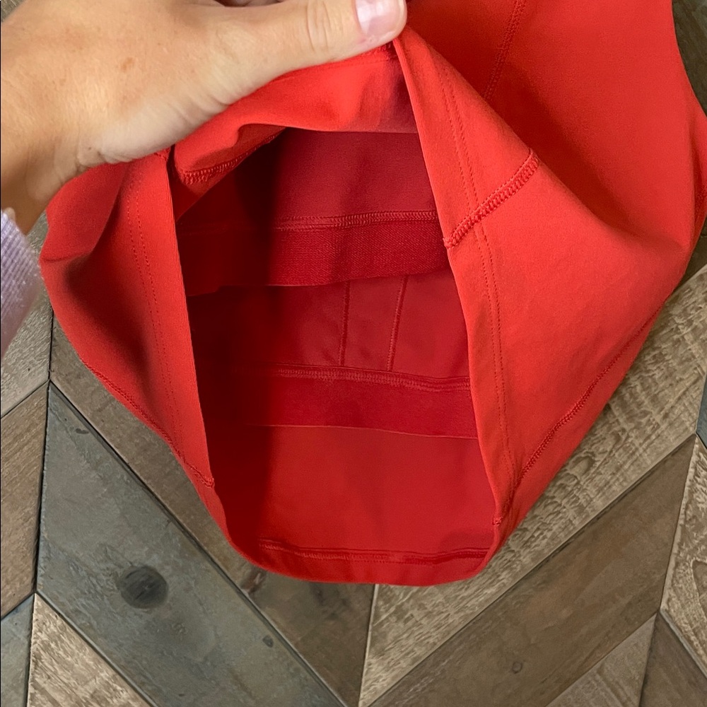 Bold Red High-Waisted Leggings with Matching Sports Bra Tank, size L - Picture 9 of 11